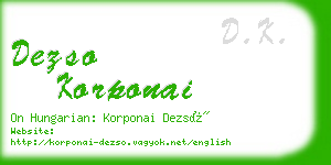 dezso korponai business card